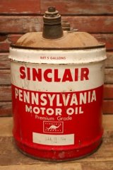 画像: dp-240508-32 SINCLAIR / PENNSYLVEANIA MOTOR OIL 1950's 5 Gallons Can