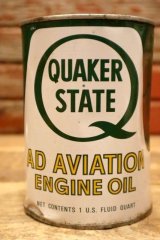 画像: dp-240508-19 QUAKER STATE / 1950's AD AVIATION ENGINE OIL One U.S. Quart Can