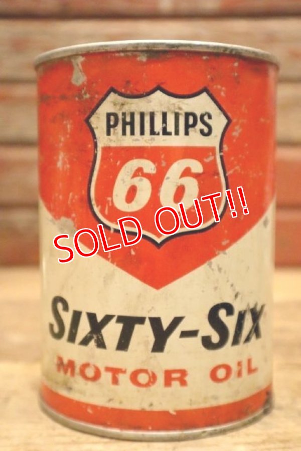 画像1: dp-240508-57 PHILLIPS 66 / SIXTY-SIX MOTOR OIL One U.S. Quart Can