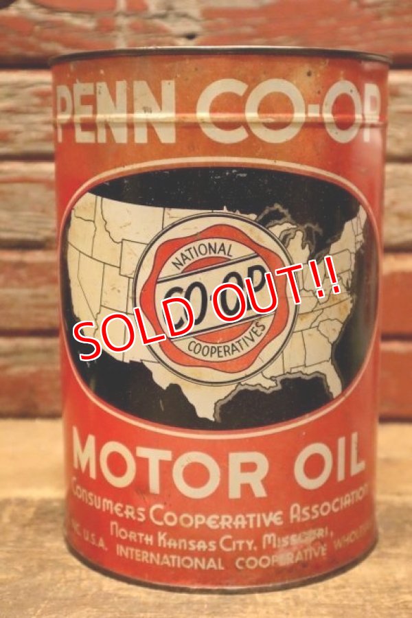 画像1: dp-240508-28 PENN CO-OP MOTOR OIL  5 U.S. Quarts Can