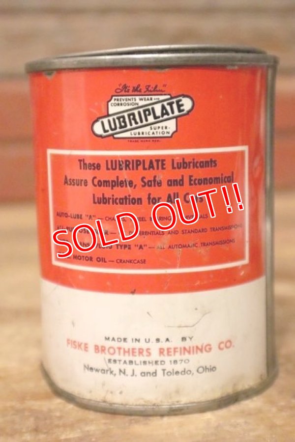 画像2: dp-231012-66 FISKE BROTHERS REFINING CO. LUBRIPLATE AUTO-LUBE "A" CAN