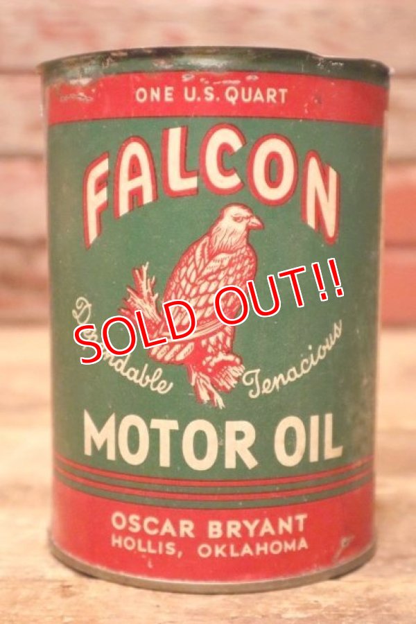 画像1: dp-240623-04 FALCON MOTOR OIL / 1940's-1950's One U.S. Quart Can