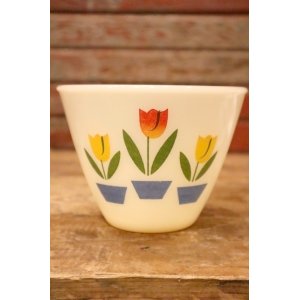 画像: kt-230809-05 Fire-King / 1950's Ivory Tulip Grease Jar