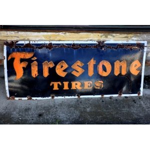 画像: dp-240605-11 Firestone / 1940's Porcelain Sign