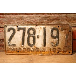 画像: dp-230601-21 License Plate 1938 WISCONSIN "278-197"