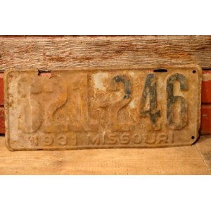 画像: dp-230601-21 License Plate 1931 MISSOURI "621-246"