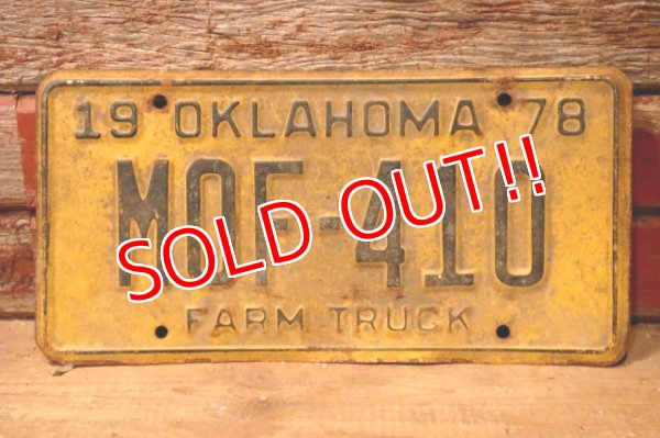 画像1: dp-230601-21 License Plate 1978 OKLAHOMA "MOF-410"