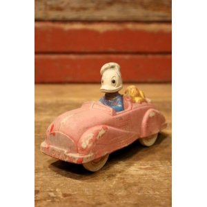 画像: ct-240814-06 Donald Duck & Pluto / SUN RUBBER 1940's Toy Car