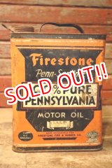 画像: dp-240911-59 Firestone 1940's 100% PURE PENNSYLVANIA MOTOR OIL TWO U.S. GALLONS CAN