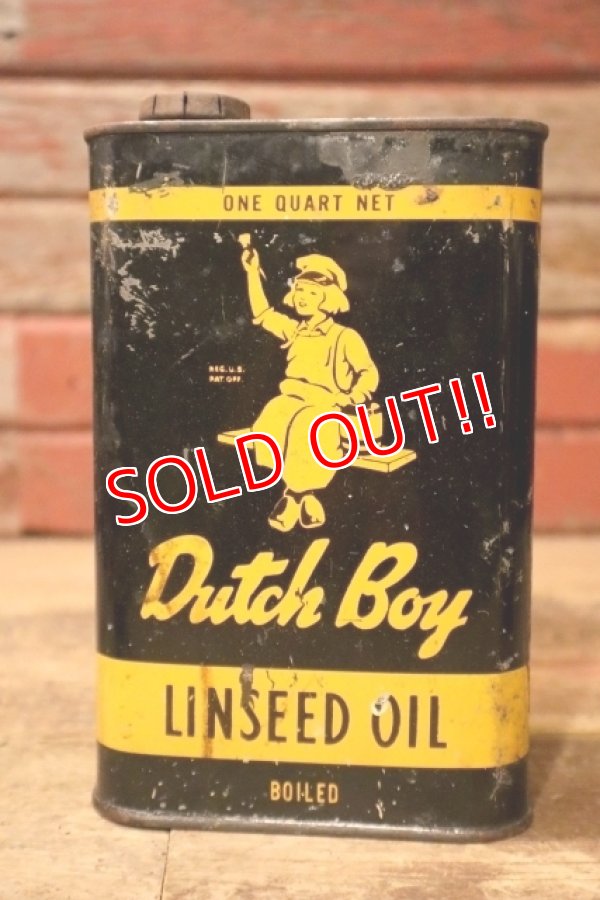 画像1: dp-240911-83 Dutch Boy / 1950's-1960's LINSEED OIL ONE QUART Can