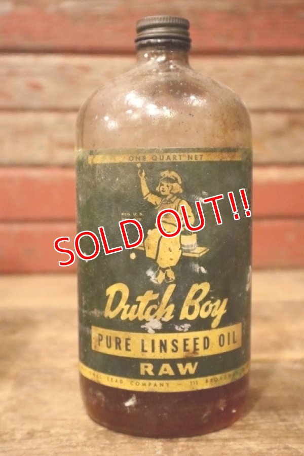 画像1: dp-240911-86 Dutch Boy / 1950's-1960's PURE LINSEED Bottle