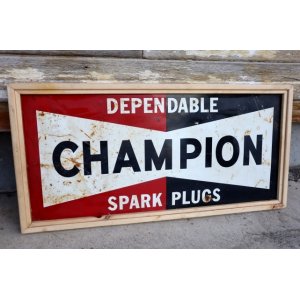 画像: dp-240911-41 CHAMPION / 1950's W-side Metal Sign