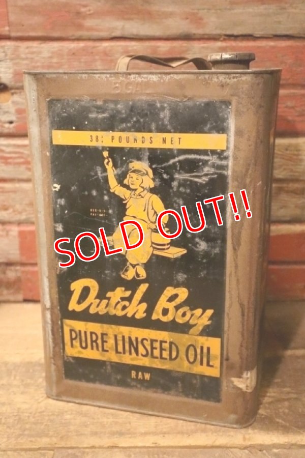 画像1: dp-240911-89 Dutch Boy / 1960's PURE LINSEED OIL 38 POUNDS CAN