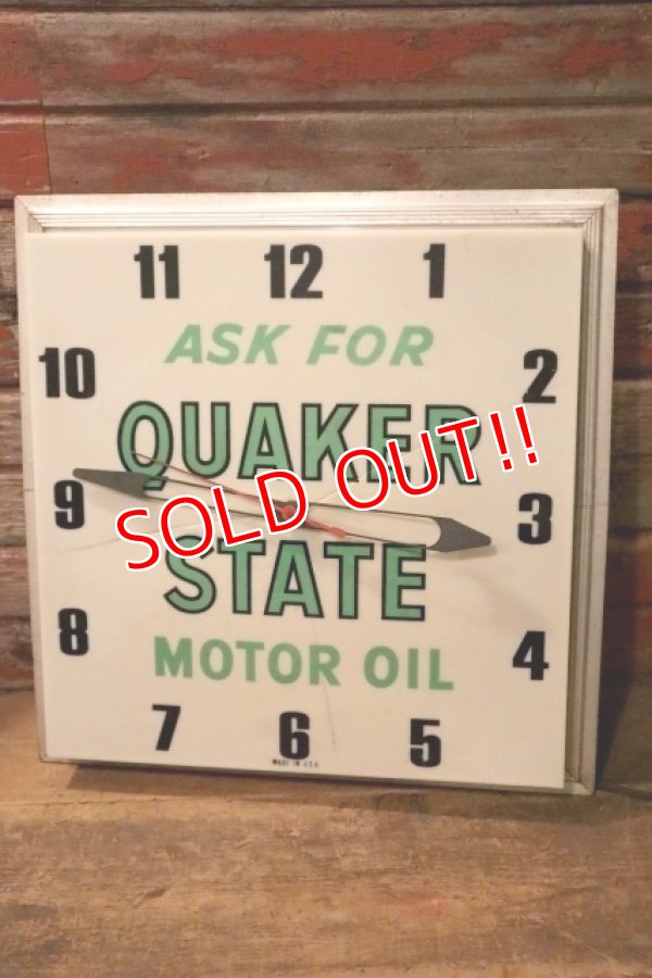 画像1: dp-240911-19 【JUNK】QUAKER STATE MOTOR OIL / 1960's Wall Clock