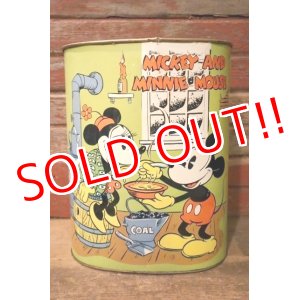 画像: ct-240911-02 Mickey Mouse & Minnie Mouse / CHEINCO 1970's Tin Trash Box