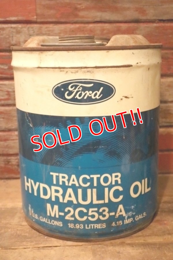 画像1: dp-240911-29 Ford TRACTOR HYDRAULICOIL / 1970's 5 U.S.GALLONS CAN