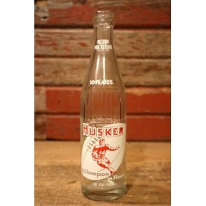 画像: dk-054 HUSKER BEVERAGES 1950's 10 FL. OZ. Bottle