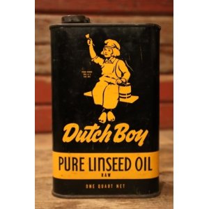 画像: dp-241106-20 Dutch Boy Paint 1950's-1960's PURE LINSEED OIL One Quart Can