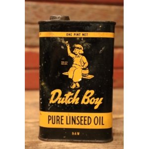 画像: dp-241027-14 Dutch Boy Paint 1950's-1960's PURE LINSEED OIL ONE PINT Can