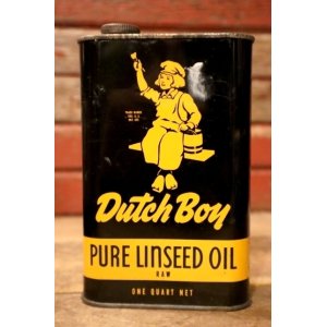 画像: dp-241027-15 Dutch Boy Paint 1950's-1960's PURE LINSEED OIL One Quart Can