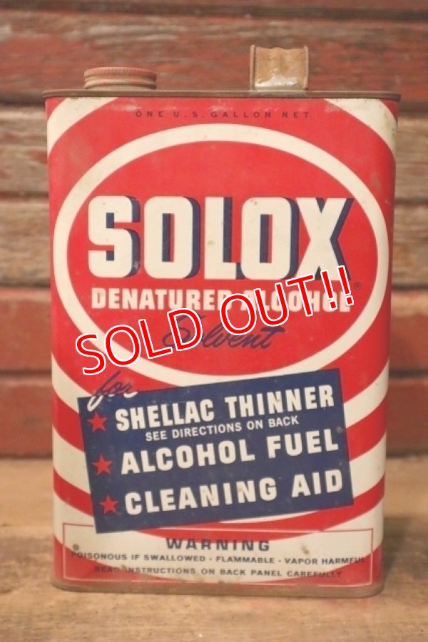 画像1: dp-241106-18 U.S. INDUSTRIAL CHEMICALS CO. / SOLOX DENATURED ALCOHOL CAN