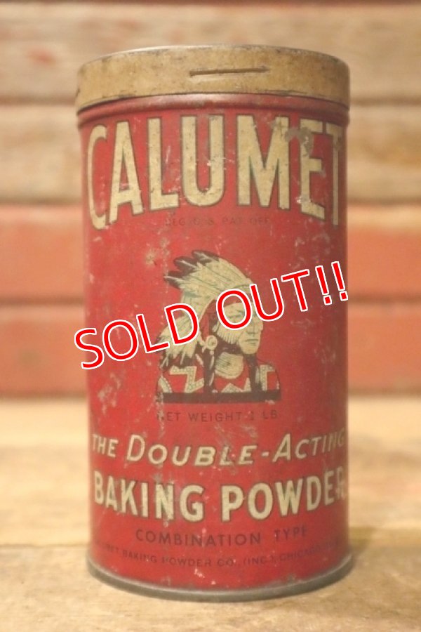 画像1: dp-241106-11 CALUMET BAKING POWDER / 1930's 1 LB. CAN