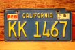 画像1: dp-241106-30 License Plate 1980's CALIFORNIA "KK 1467"