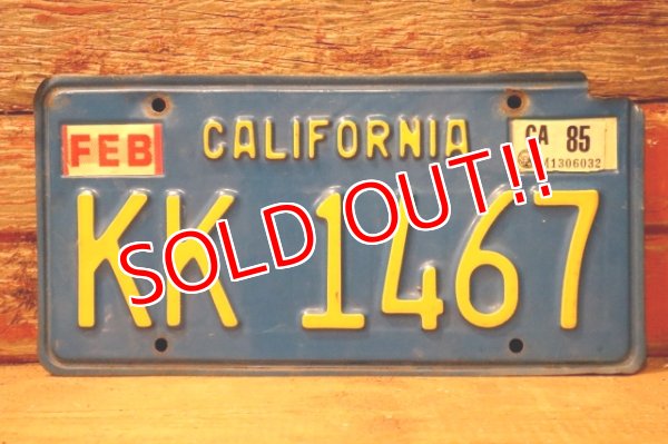 画像1: dp-241106-30 License Plate 1980's CALIFORNIA "KK 1467"