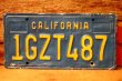 画像1: dp-241106-31 License Plate 1980's CALIFORNIA "1GZT487"