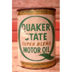 画像: dp-240207-18 QUAKER STATE / 1970's SUPER BLEND MOTOR OIL One U.S. Quart Can