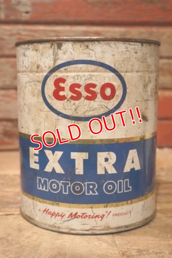 画像1: dp-241225-05 HUMBLE OIL & REFINING COMPANY / Esso EXTRA MOTOR OIL 1960's 4 U.S. Quarts Can