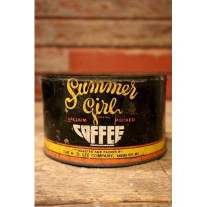 画像: dp-241225-01 H. D. LEE COMPANY / Summer Girl Brand Coffee 1940's Tin Can