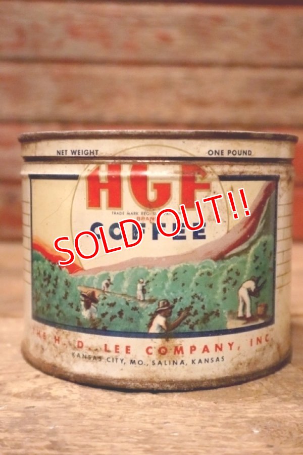 画像1: dp-241225-03 H. D. LEE COMPANY / HGF Brand Coffee 1940's Tin Can