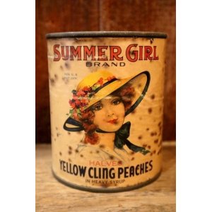 画像: dp-250205-77 THE H.D. LEE COMPANY SUMMER GIRL BRAND YELLOW CLING PEACHES CAN