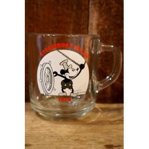 画像: ct-250205-11 Mickey Mouse / Anchor Hocking 1970's Mug "STEAMBOAT WILLIE"