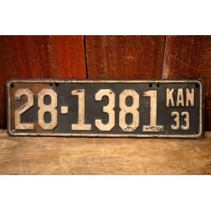 画像: dp-250205-21 License Plate 1933 KANSAS "28-1381"