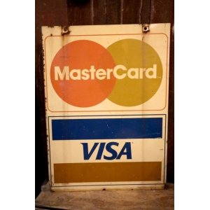 画像: dp-250205-36 VISA Master Card 1980's W-sided Metal Sign