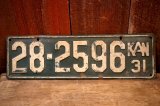 画像: dp-250205-21 License Plate 1931 KANSAS "28-2596"