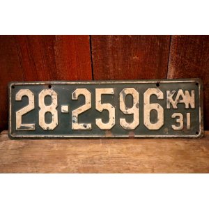 画像: dp-250205-21 License Plate 1931 KANSAS "28-2596"