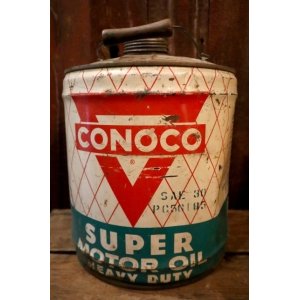 画像: dp-250205-67 CONOCO SUPER MOTOR OIL 1950's 5 U.S. GALLONS CAN