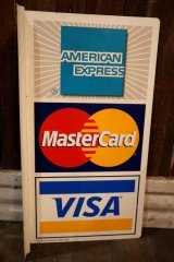 画像: dp-250205-36 AMERICAN EXPRESS・Master Card・VISA 2000's W-sided Metal Sign