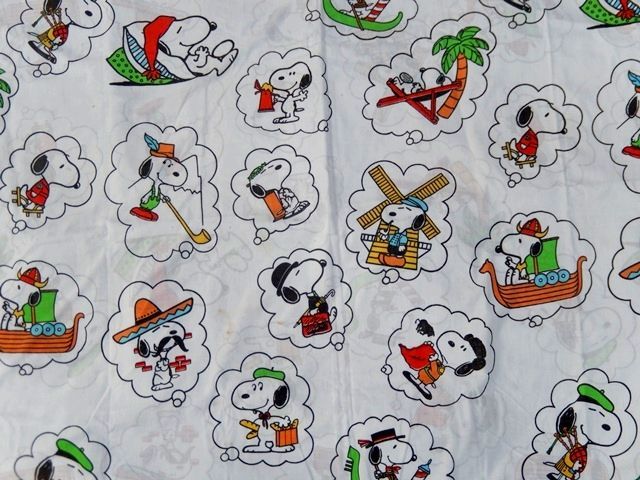 PEANUTS Snoopy Twin Flat Sheet/スヌーピー/ヴィンテージ ピーナッツ