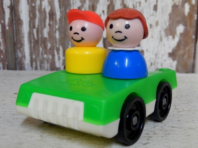 fp-161001-08 Fisher-Price / リトルピープル・2人乗りカー(緑×白)