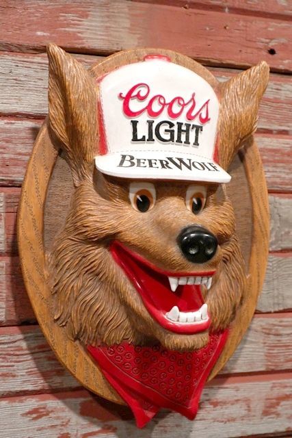ct-200601-39 Coors Light Beer / 1970's Beer Wolf 3D Sign