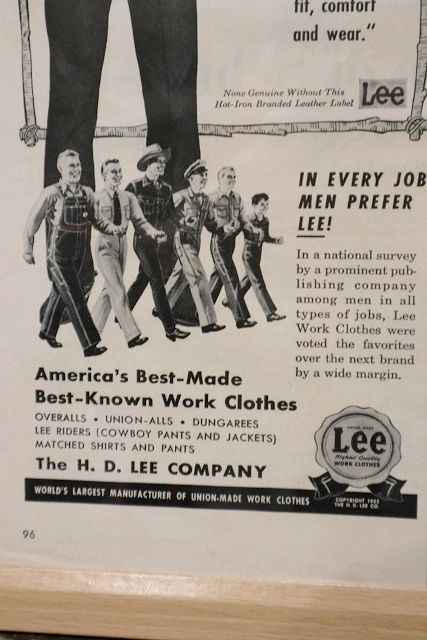 1952年　Lee雑誌広告【実物】