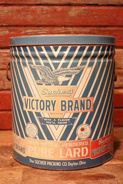 画像1: dp-231001-29 Sucher's VICTORY BRAND PURE LARD Can