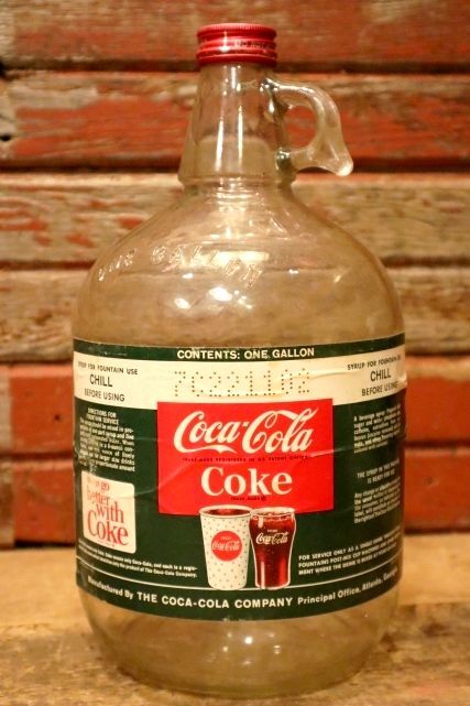 画像1: dp-240101-08 Coca-Cola / 1960's Gallon Soda Fountain Syrup Jug Bottle (A)