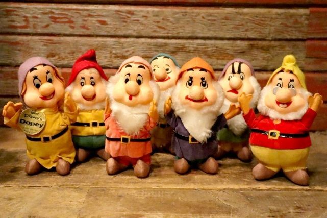 画像1: ct-240814-05 Snow White & Seven Dwarfs / 1960's Made in JAPAN Dolls Set