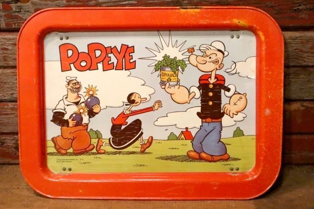 画像1: ct-220901-13 Popeye / 1976 Kid's Tin Table