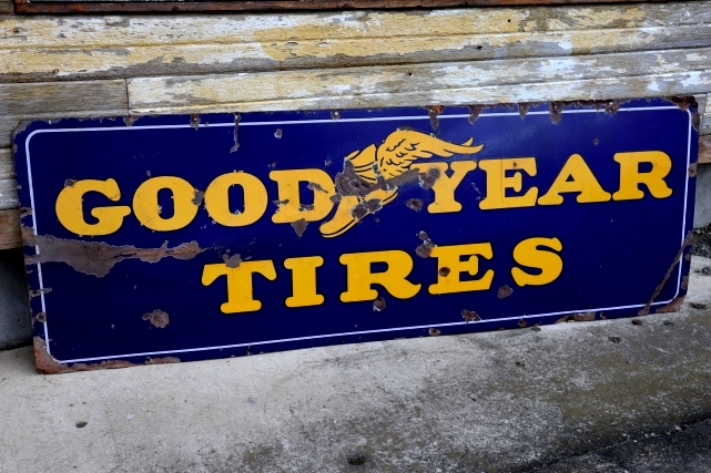 画像1: dp-240911-42 GOODYEAR TIRES / 1940's Porcelain Sign